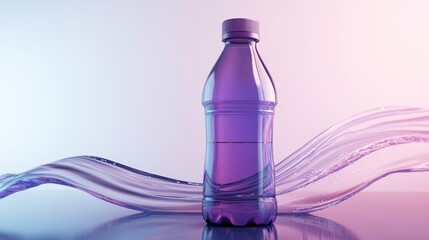 Wall Mural - crystalclear water bottle with a refreshing splash, quench your thirst for hydration