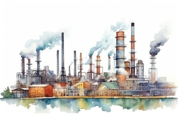 Canvas Print - architecture industry refinery factory. image .