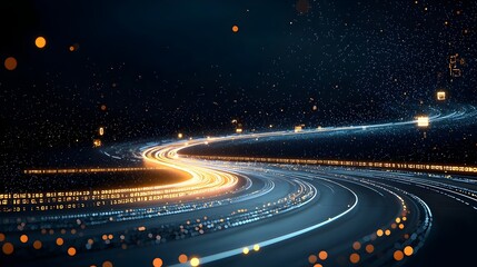 Poster - Captivating abstract background with stylized glow mesh lines and light trails perfect for creating dynamic and eye catching presentations data visualizations and digital art projects