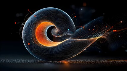 Leinwandbilder - Captivating Neon Spiral Design with Vibrant Fluid Color Transitions Evoking a Futuristic Ethereal Atmosphere