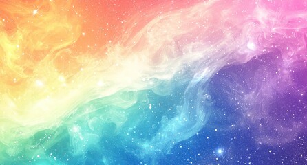 Wall Mural - pastel-colored dreamy nebula with sparkles generative ai