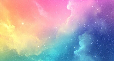 Wall Mural - Pastel-colored dreamy nebula with sparkles Generative AI