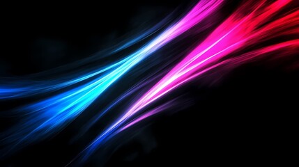 Abstract Blue and Pink Light Streaks on Black Background