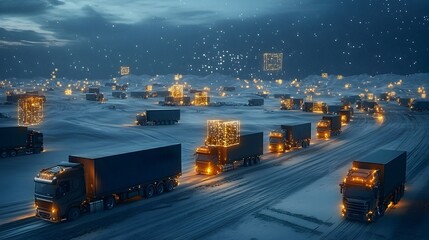 Poster - Glowing Smart Logistics Hubs Powered by AI Driven Mesh Networks Optimizing Transportation Supply Chain Efficiency and Urban Mobility through Advanced Connectivity and Data Analytics