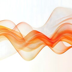 abstract orange line waves on white background, Generative Ai
