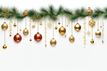 Wall Mural - PNG Christmas backgrounds branch white background.