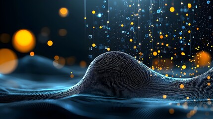 Poster - Stylized glowing mesh line trails create a dynamic and futuristic visual effect perfect for use in digital presentations motion graphics and various design projects