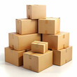 © Zohaib - cardboard boxes on white background
