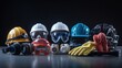 © jureephorn - Types of PPE, displaying different safety gear such as gloves, goggles, hard hats, and respiratory protection for workplace safety