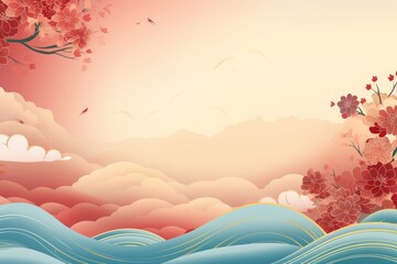 Sticker - Chinese New Year backgrounds outdoors pattern.