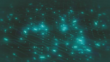 Wall Mural - computer motherboard chipset background/ animation of an abstract technology background with electro