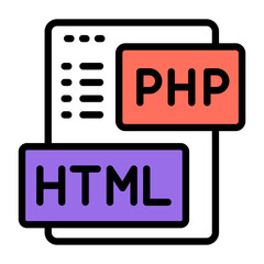 Sticker - Editable design icon of programming file

