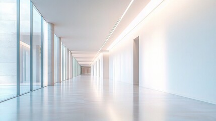 Canvas Print - Modern Interior Hallway with Bright Natural Light