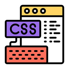 Modern design icon of css coding 

