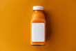 © safu10190 - Organic orange juice jam syrup drink glossy bottle jar blank white label mockup
