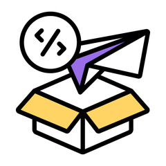 Sticker - Editable design icon of paper plane

