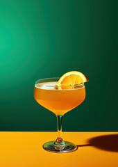 Poster - Orange cocktail drink fruit glass.