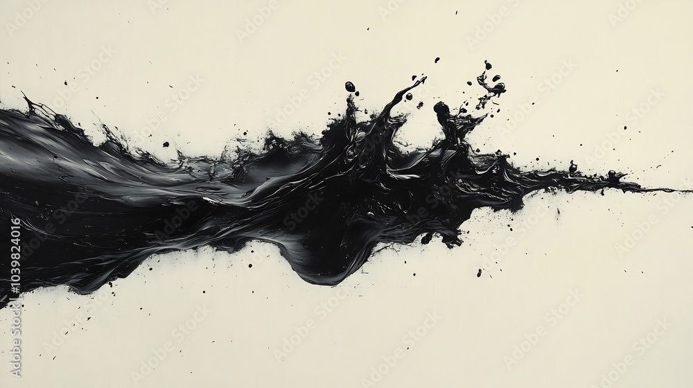 Highcontrast image of a black ink stain spreading on a white canvas The ...