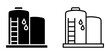 © Dini - Water tank linear set icon on white background
