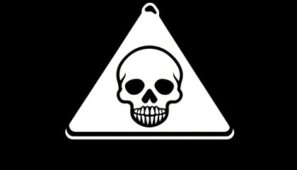 Warning symbol featuring a skull against a black background for hazardous materials