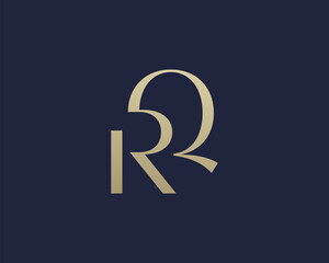 Wall Mural - QR or RQ letter logo icon design. Classic style luxury initials monogram.