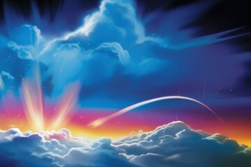 Wall Mural - sky landscape outdoors rainbow.