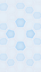 Abstract hexagon geometric white blue pattern medical background isolated with white highlights, png