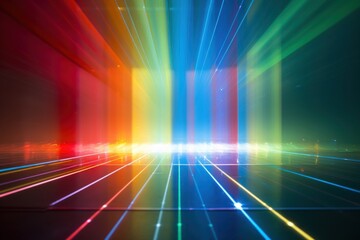 Rainbow reflection light backgrounds bright laser.