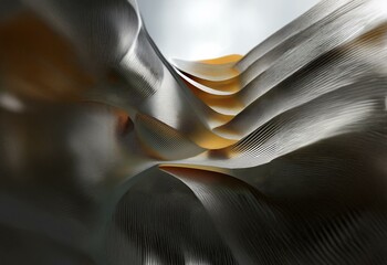 Aufkleber - Abstract wavy lines of gold and gray create a dynamic and textured surface.