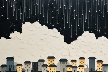 Wall Mural - Thunderstorm painting art architecture.