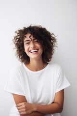 Poster - Woman laughing portrait smiling.