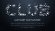 © Pro_Vector - Silver font made of silver glittering sequins. Alphabet from sparkling metallic dots, with glitter numbers, upper and lower case letters.
