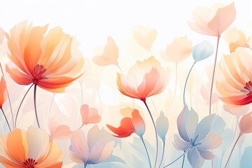 Canvas Print - Spring floral backgrounds pattern flower.