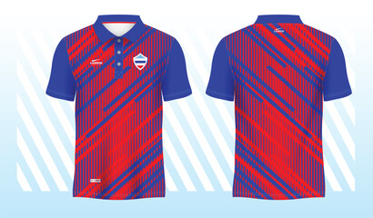 Wall Mural - blue red polo sport shirt sublimation jersey template