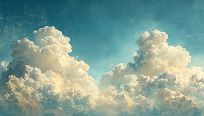 Wall Mural - bright sky overcast with fluffy clouds at night generated by ai
