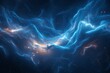 © nurionstudio - Abstract blue and orange glowing energy streaks in a dark starry background.
