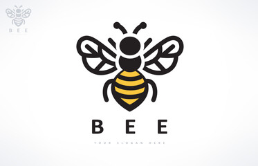 Wall Mural - Bee logo vector. Beekeeping design. Insect illustration