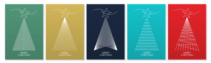 Wall Mural - 2408_minimal_christmas_tree_color_background