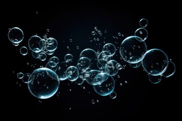 Wall Mural - bubble effect on black background
