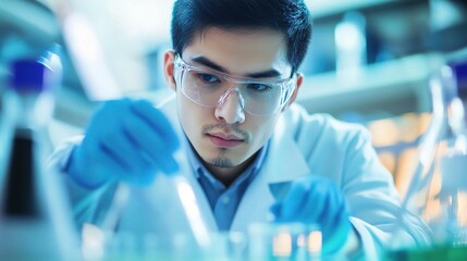 Wall Mural - Young Scientist Conducting Laboratory Experiment