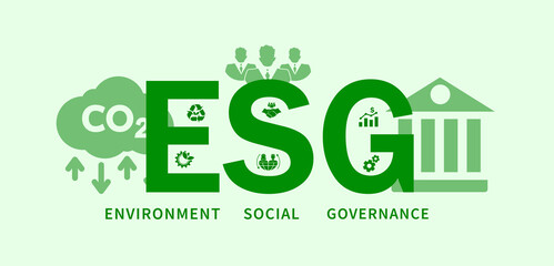 ESG icon concept for environment, social and governance in sustainable business and green business for global environment. Vector illustration.