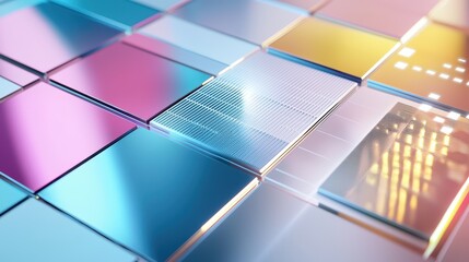 Wall Mural - close-up of ai interface recognizing color swatches, highlighting distinct hues and tones