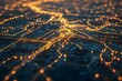 © wahyu - A digital representation of a city grid illuminated by network connections.