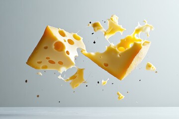 Poster - A Piece of Swiss Cheese Explodes in Mid-Air