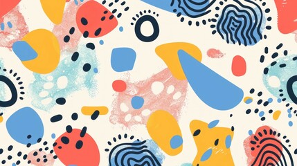 Wall Mural - abstract colorful pattern. a vibrant and playful background with various shapes and colors, perfect 