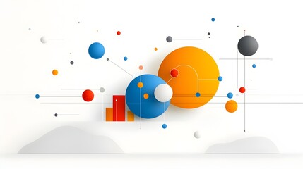 Vibrant data analysis graph featuring intersecting line and bar charts set against a grid background showcasing diverse data trends and insights in a visually compelling manner