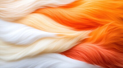 Vibrant textures of soft fur a visual harmony in shades of white orange and creamy tones