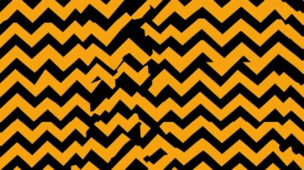 Wall Mural - abstract black and orange chevron pattern background.