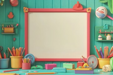 3d blank blackboard colorful listing
