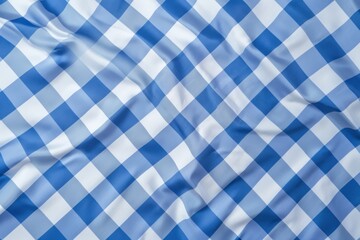 Sticker - Blue and white checker backgrounds tablecloth repetition.